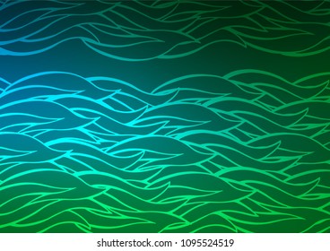 Dark Blue, Green vector natural elegant texture. Doodles on blurred abstract background with gradient. Hand painted design for web, wrapping, wallpaper.