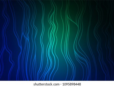 Dark Blue, Green vector natural elegant pattern. Doodles on blurred abstract background with gradient. The pattern can be used for coloring books and pages for kids.
