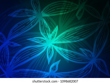 Dark Blue, Green vector natural elegant texture. An elegant bright illustration with lines in Natural style. The doodle design can be used for your web site.