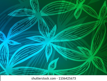 Dark Blue, Green vector natural abstract background. Geometric doodle illustration in Origami style with gradient. The template can be used as a background for cell phones.