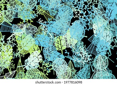 Dark Blue, Green vector natural backdrop with trees, branches. Creative illustration in abstract style with trees. Brand new style for your business design.