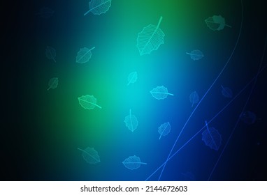 Dark Blue, Green vector natural artwork with trees, branches. Modern abstract illustration with flowers. New template for your design.