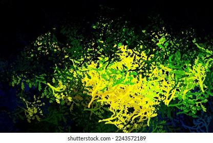 Dark Blue, Green vector natural pattern with trees, branches. Glitter abstract illustration with doodles and trees. Pattern for wallpapers, coloring books.