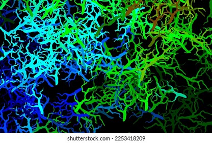 Dark Blue, Green vector natural background with leaves, branches. Colorful abstract illustration with leaves in doodle style. New design for your business.