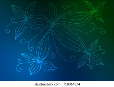 Dark Blue, Green vector natural elegant background. Modern geometrical abstract illustration with doodles. The pattern can be used for heads of websites and designs.
