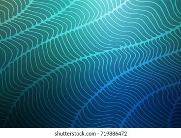 Dark Blue, Green vector natural elegant pattern. Colorful abstract illustration with lines in Asian style. The completely new template can be used for your brand book.