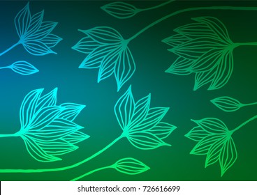 Dark Blue, Green vector natural abstract texture. Modern geometrical abstract illustration with doodles. The completely new template can be used for your brand book.