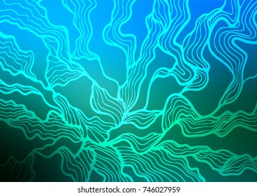 Dark Blue, Green vector natural abstract pattern. Colorful illustration in abstract style with doodles and Zen tangles. The pattern can be used for wallpapers and coloring books.