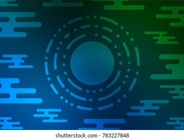 Dark Blue, Green vector natural abstract template. Glitter abstract illustration with doodles and Zen tangles. The pattern can be used for coloring books and pages for kids.