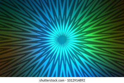 Dark Blue, Green vector pattern with sharp lines. Glitter abstract illustration with colored sticks. Pattern for ads, posters, banners.