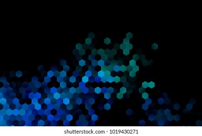 Dark Blue, Green vector pattern. Hexagonal template. Geometric sample. Repeating hexagon shapes. Brand-New texture for your design. Pattern can be used for background