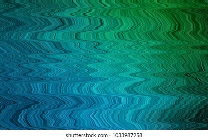 Dark Blue, Green vector pattern with bent lines. An elegant bright illustration with gradient. A completely new template for your business design.