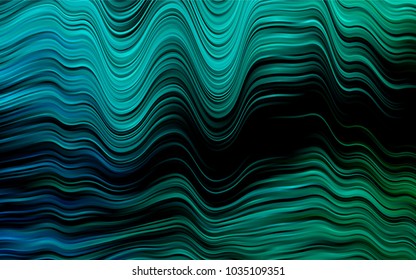 Dark Blue, Green vector pattern with curved circles. Blurred geometric sample with gradient bubbles.  Brand-new design for your ads, poster, banner.