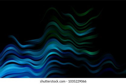 Dark Blue, Green vector pattern with lines, ovals. Colorful illustration in abstract marble style with gradient. A completely new template for your business design.