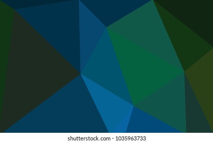 Dark Blue, Green vector Pattern.  triangular template. Geometric sample. Repeating routine with triangle shapes. New texture for your design. Pattern can be used for background.