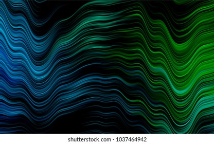 Dark Blue, Green vector pattern with liquid shapes. Blurred geometric sample with gradient bubbles.  A completely new template for your business design.