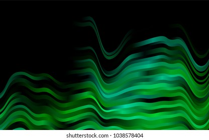 Dark Blue, Green vector pattern with lines, ovals. Blurred geometric sample with gradient bubbles.  A new texture for your  ad, booklets, leaflets.