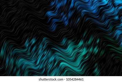Dark Blue, Green vector pattern with bent ribbons. Shining illustration, which consist of blurred lines, circles. The best blurred design for your business.