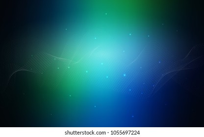 Dark Blue, Green vector pattern with spheres. Blurred decorative design in abstract style with bubbles. Completely new template for your brand book.