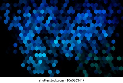 Dark Blue, Green vector pattern. Hexagonal template. Geometric sample. Repeating hexagon shapes. Brand-New texture for your design. Pattern can be used for background
