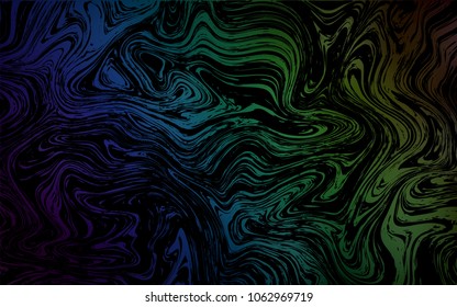 Dark Blue, Green vector pattern with liquid shapes. Modern gradient abstract illustration with bandy lines. New composition for your brand book.