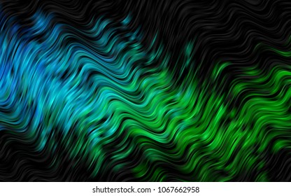 Dark Blue, Green vector pattern with curved circles. An elegant bright illustration with gradient. The elegant pattern for brand book.