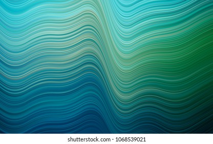 Dark Blue, Green vector pattern with bent lines. Shining crooked illustration in marble style. Marble design for your web site.