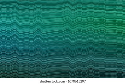 Dark Blue, Green vector pattern with liquid shapes. Modern gradient abstract illustration with bandy lines. Textured wave pattern for backgrounds.