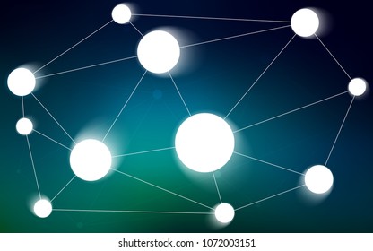 Dark Blue, Green vector pattern with spheres, triangles. Glitter abstract illustration with connection of triangle structure. Pattern can be used for beautiful websites.
