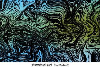 Dark Blue, Green vector pattern with lava shapes. Modern gradient abstract illustration with bandy lines. Marble design for your web site.