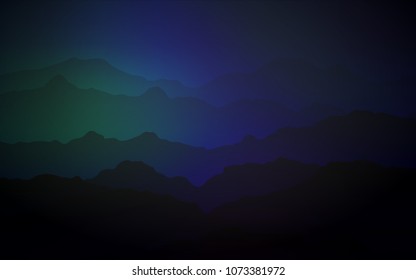 Dark Blue, Green vector pattern with lava shapes. Modern gradient abstract illustration with bandy lines. Mountain design for your web site.