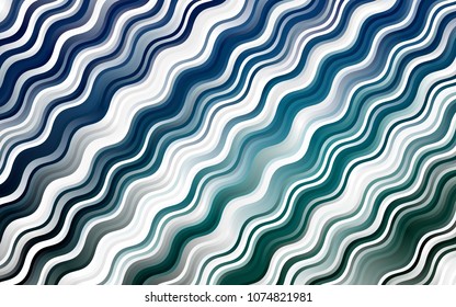 Dark Blue, Green vector pattern with bent ribbons. Shining illustration, which consist of blurred lines, circles. The best blurred design for your business.