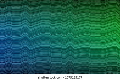 Dark Blue, Green vector pattern with curved circles. An elegant bright illustration with gradient. Marble style for your business design.