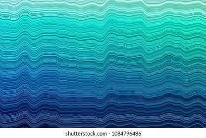 Dark Blue, Green vector pattern with lines, ovals. An elegant bright illustration with gradient. A completely new template for your business design.