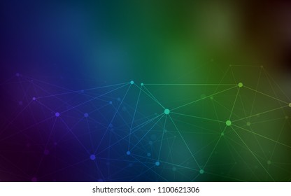Dark Blue, Green vector pattern with spheres, triangles. Abstract illustration with colorful discs and triangles. Completely new template for your brand book.