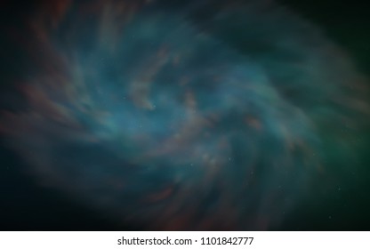 Dark Blue, Green vector pattern with night sky stars. Shining illustration with sky stars on abstract template. Best design for your ad, poster, banner.