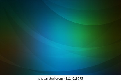 Dark Blue, Green vector pattern with bent lines. Glitter abstract illustration with wry lines. A completely new template for your business design.