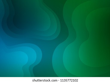 Dark Blue, Green vector pattern with lava shapes. Blurred geometric sample with gradient bubbles.  The template for cell phone backgrounds.