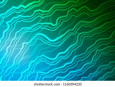 Dark Blue, Green vector pattern with lamp shapes. Glitter abstract illustration with wry lines. Marble design for your web site.