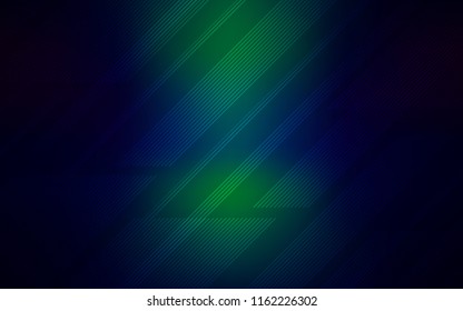 Dark Blue, Green vector pattern with sharp lines. Glitter abstract illustration with colored sticks. Pattern for ads, posters, banners.