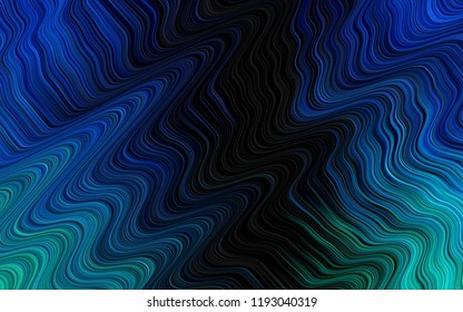 Dark Blue, Green vector pattern with bubble shapes. A vague circumflex abstract illustration with gradient. Textured wave pattern for backgrounds.