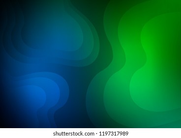 Dark Blue, Green vector pattern with bent ribbons. Creative illustration in halftone marble style with gradient. Marble style for your business design.