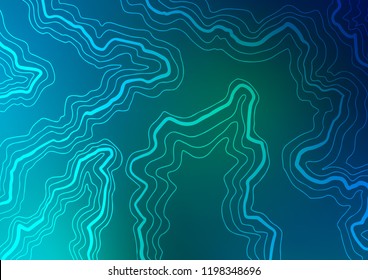 Dark Blue, Green vector pattern with lines, ovals. Creative geometric illustration in marble style with gradient. A completely new template for your business design.