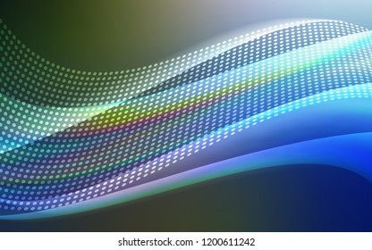 Dark Blue, Green vector pattern with spheres, triangles. Design with connection of dots and lines on colorful background. Template for business cards, websites.