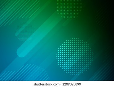 Dark Blue, Green vector pattern with rounded lines, dots. Modern geometrical abstract illustration with sticks, dots. The pattern can be used as ads, poster, banner for commercial.