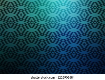 Dark Blue, Green vector pattern with lines, rectangles. Colorful illustration with lines, cubes on abstract template. Backdrop for TV commercials.
