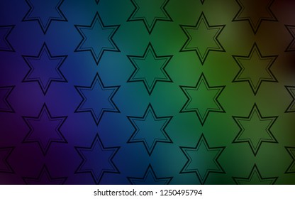 Dark Blue, Green vector pattern with christmas stars. Modern geometrical abstract illustration with stars. Template for sell phone backgrounds.