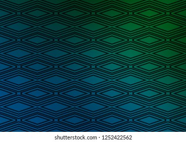 Dark Blue, Green vector pattern with lines, rectangles. Colorful illustration with lines, cubes on abstract template. Pattern for websites, landing pages.