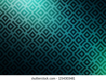 Dark Blue, Green vector pattern with lines, rectangles. Colorful lines, squares on abstract background with gradient. Pattern for websites, landing pages.