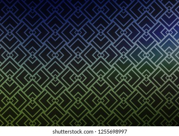 Dark Blue, Green vector pattern with narrow lines. Lines on blurred abstract background with gradient. Pattern for websites, landing pages.